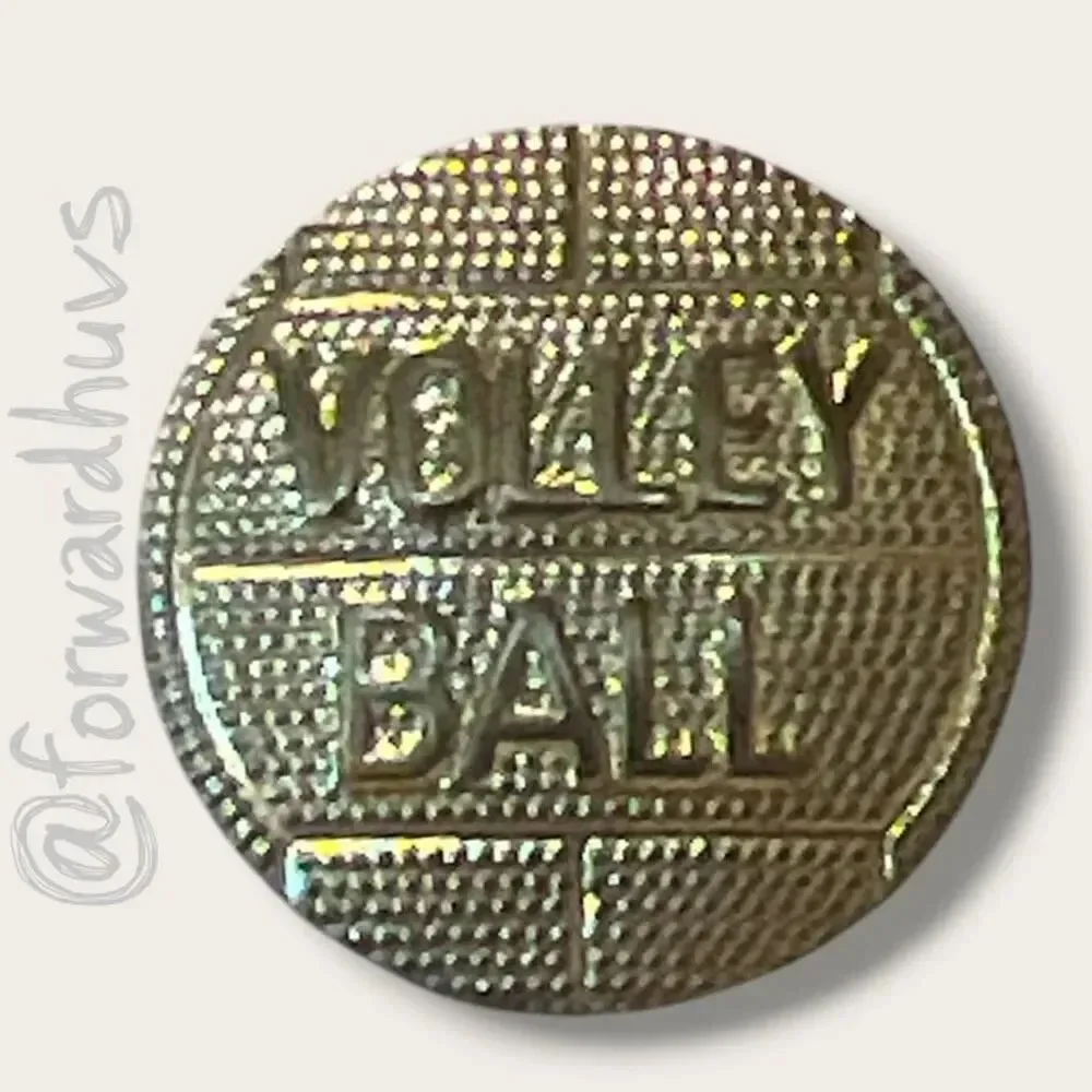 Vintage Volleyball Gold Tone Lapel Pin Sports Team Award 1”